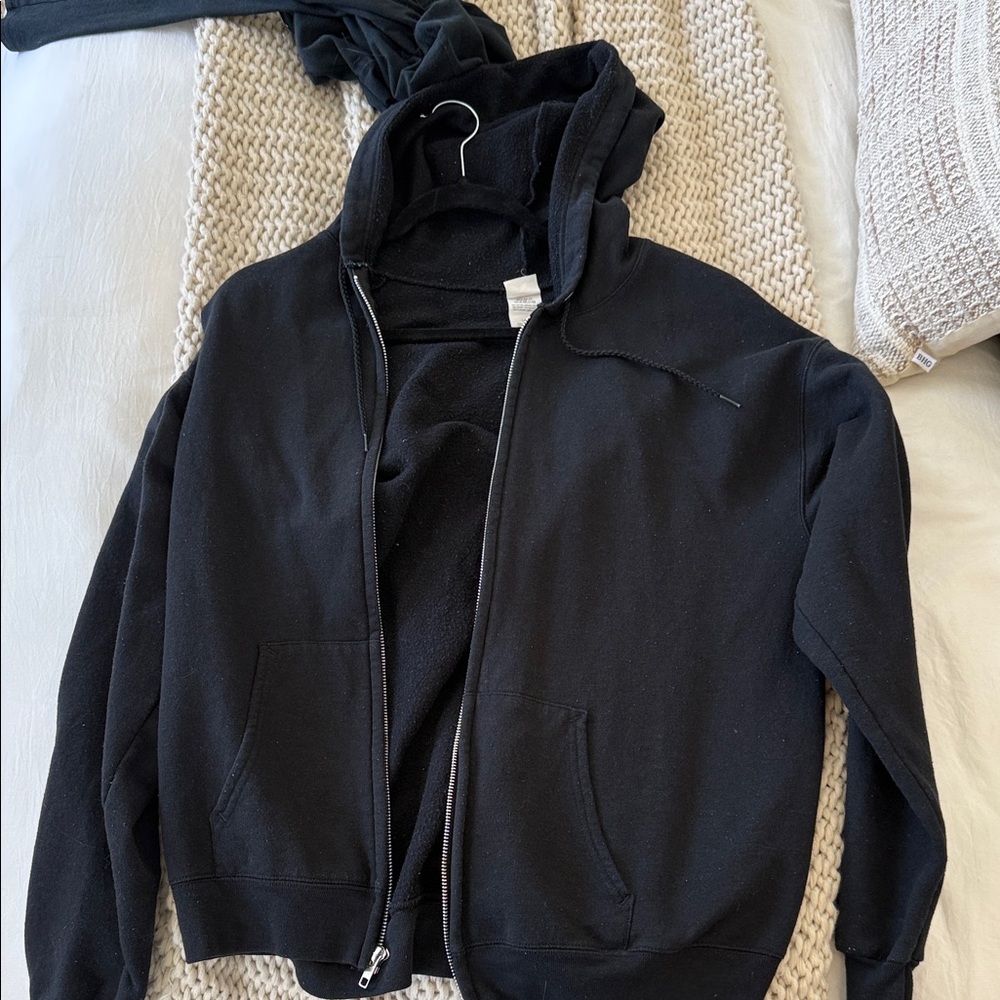 Black zip up hoodie